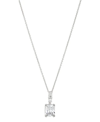 Eliot Danori Cubic Zirconia Emerald Shape Pendant Necklace 16" + 2" Extender