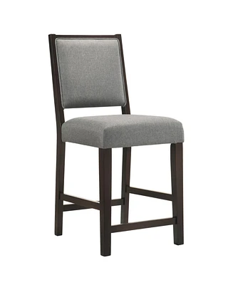 Coaster Home Furnishings 2-Piece Asian Hardwood Upholstered Open Back Counter Height with Footrest Stools Set