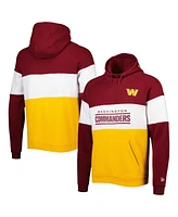 Men's New Era Gold Washington Commanders Colorblock Current Pullover Hoodie