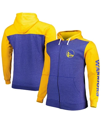 Men's Fanatics Royal, Gold Golden State Warriors Big and Tall Down Distance Full-Zip Hoodie
