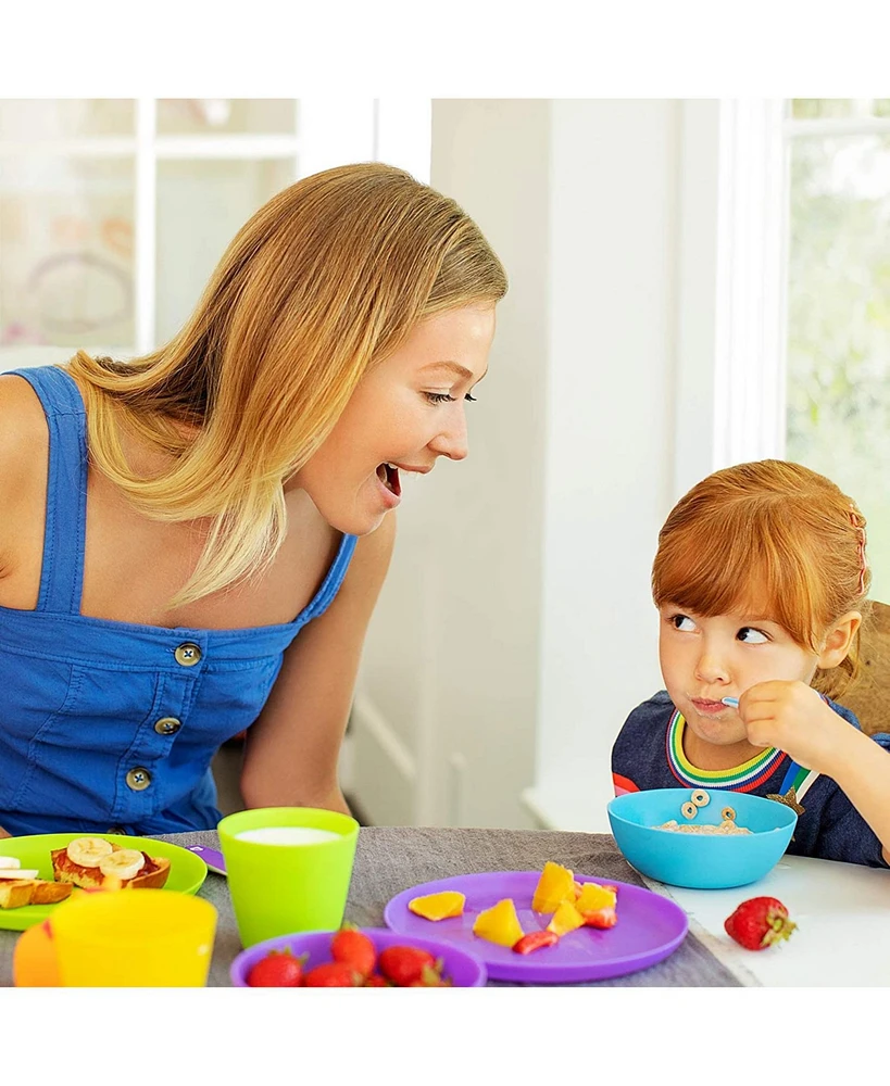 Munchkin Toddler Multi Color Stackable Plates, 8 Pack
