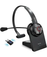 Delton Noise Canceling Bluetooth Computer Headset with Charging Dock, Auto Pair Usb Dongle for Pc/Laptop, Compatible with Ms Teams, Zoom, Google Meet,