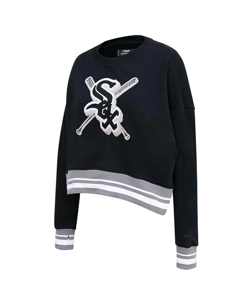 Women's Pro Standard Black Chicago White Sox Mash Up Pullover Sweatshirt
