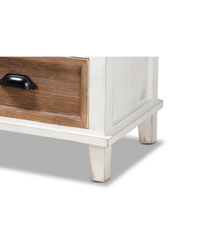 Baxton Studio Glynn Rustic Farmhouse Weathered 20.3" Two-Tone and Finished Wood 1-Drawer Nightstand