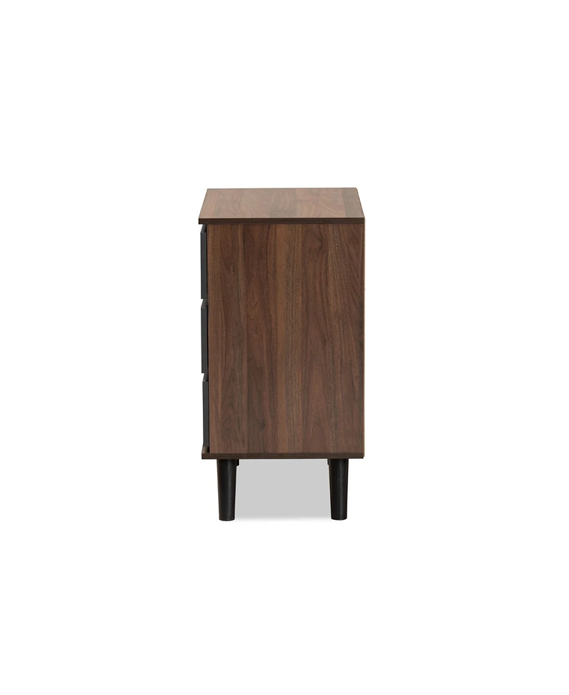 Baxton Studio Roldan Modern and Contemporary 29.9" Two-Tone and Finished Wood 3-Drawer Bedroom Chest