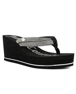 Juicy Couture Women's Unwind Rhinestone Platform Wedge Sandals
