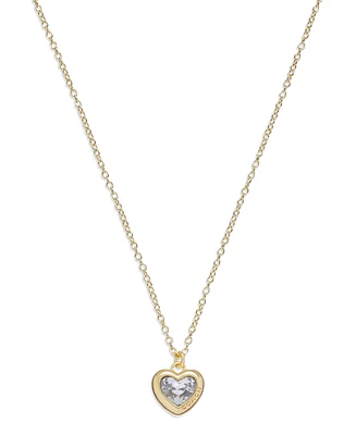 Coach Faux Stone Heart Pendant Necklace