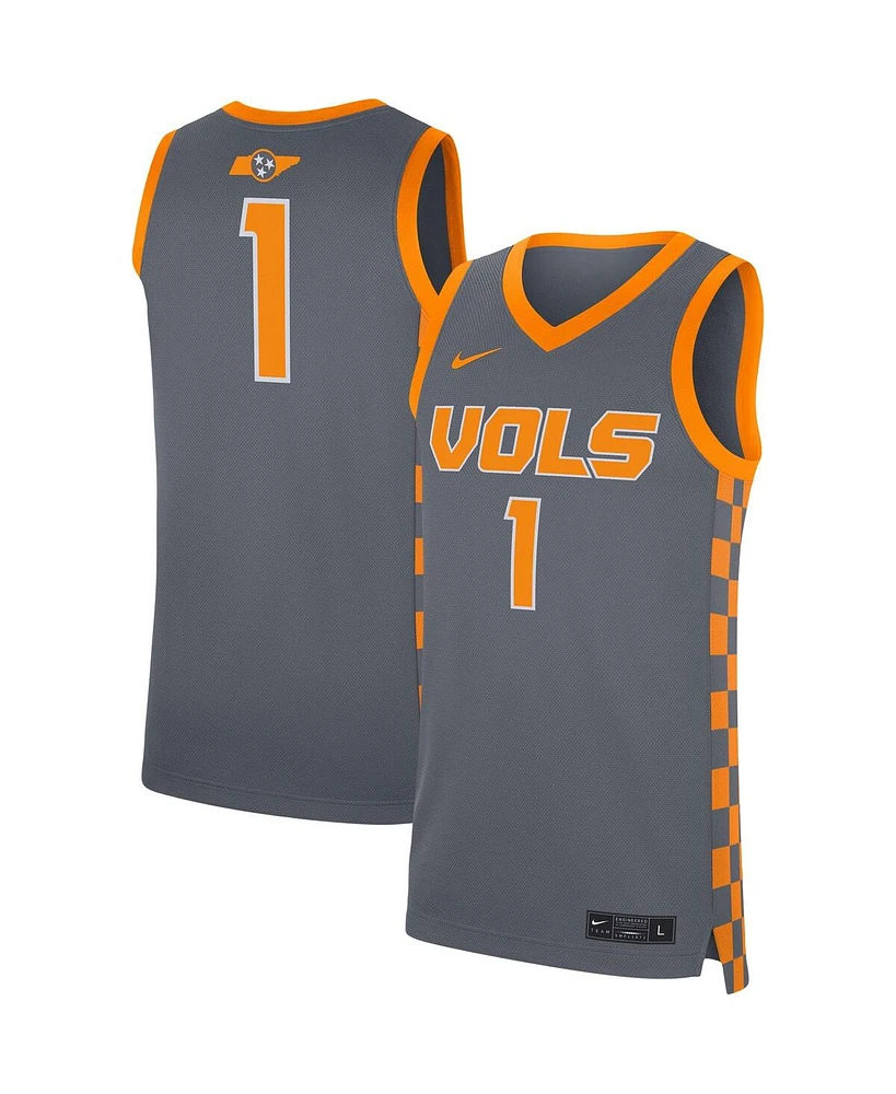 Men's Nike #1 Gray Tennessee Volunteers Replica Jersey