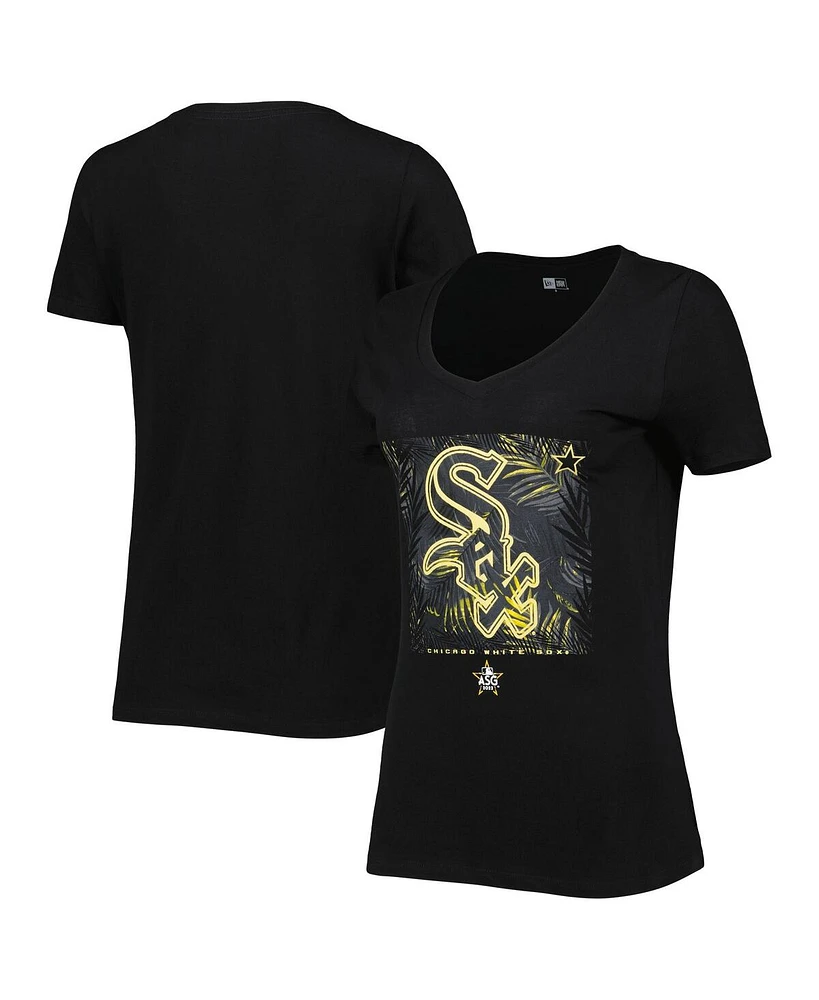 Women's New Era Black Chicago White Sox 2022 Mlb All-Star Game Hat Hook-Up V-Neck T-shirt