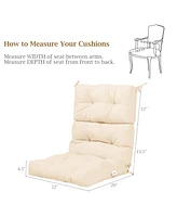 Indoor Outdoor Back Chair Cushion Tufted Pillow Patio Seating Pad