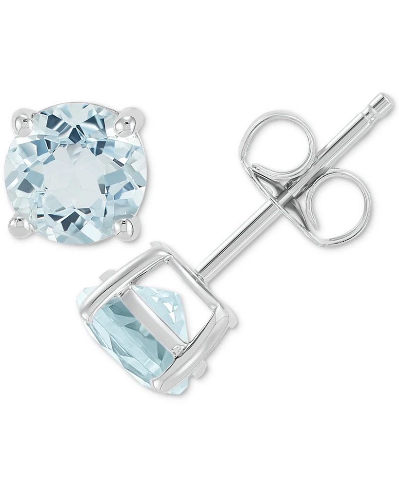 Birthstone Stud Earrings 14k Gold or White
