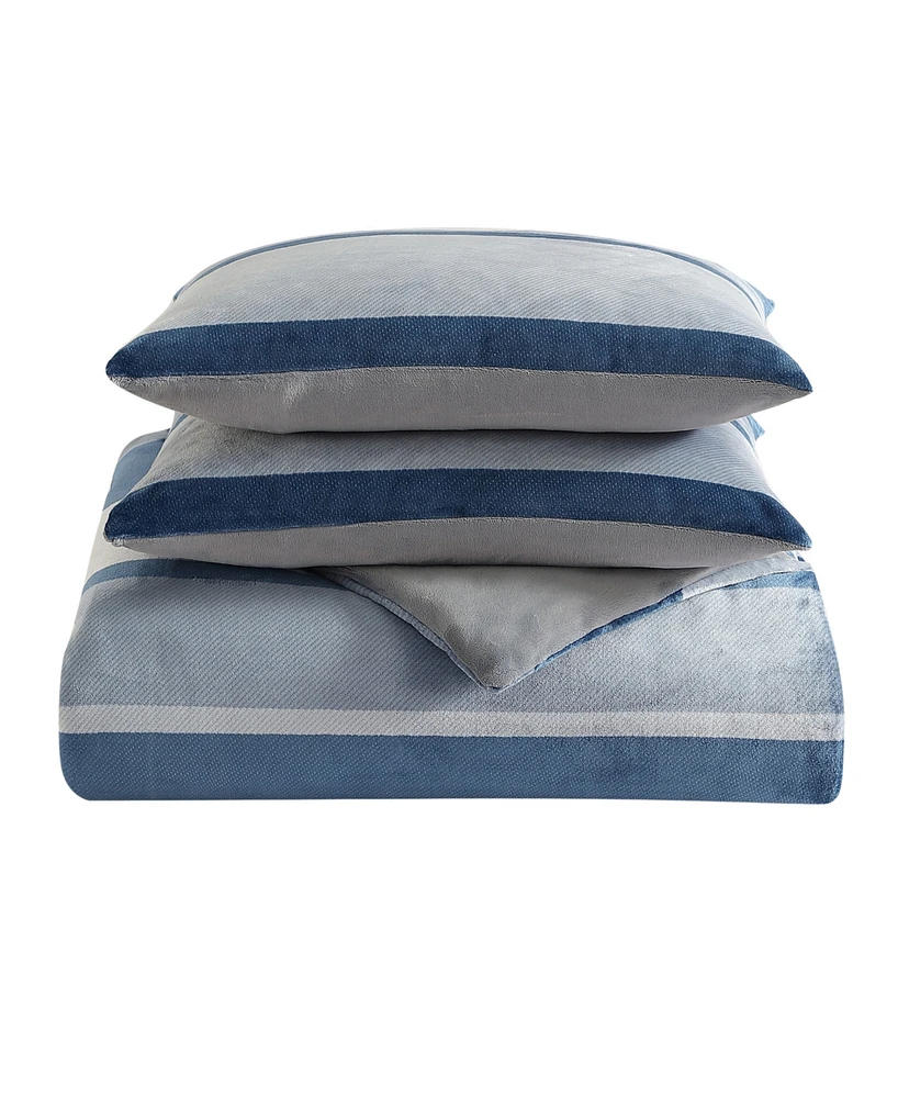 Closeout! Nautica Linden Ultra Soft Plush Fleece 2 Piece Comforter Set, Twin