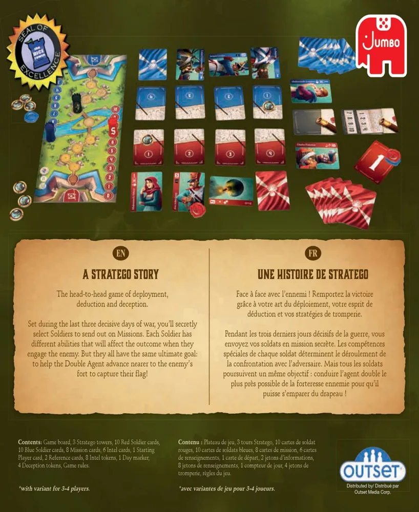 Jumbo Spies Lies a Strategy Story Board fame of Deduction Deception Games, Head-To-Head, 30 Minute Playing Time