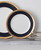 Noritake Odessa Cobalt Gold Set of 4 Salad Plates, Service For 4