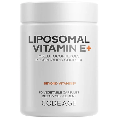 Codeage Liposomal Vitamin E Supplement - All Vitamin E Tocopherols - 3-Month Supply - Alpha Tocopherols, Beta, Gamma, and Delta