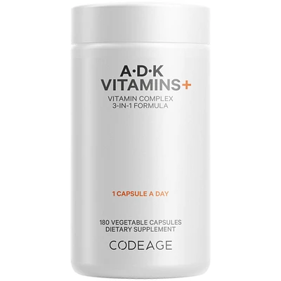 Codeage Adk Vitamins Supplement - Essential Vitamin A, Vitamin D3 5000 Iu, Vitamin K1 & K2 (MK4 & MK7) - 6-Month Supply