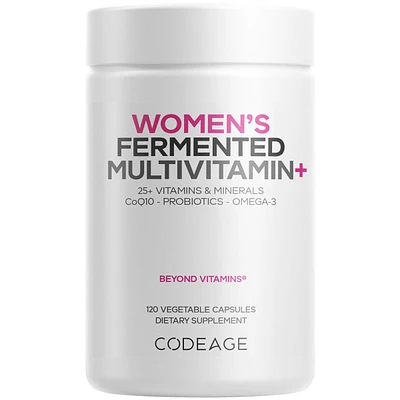 Codeage Women s Daily Multivitamin, 25+ Vitamins & Minerals, Fermented, Organic Whole Foods, Probiotics Supplement
