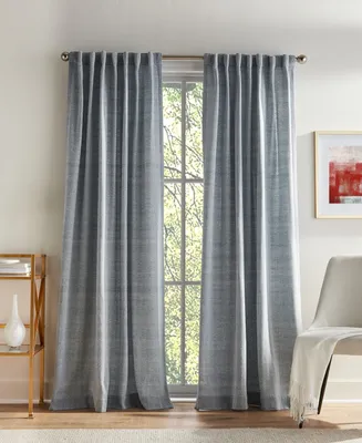 Tommy Hilfiger Herringbone Back Tab Dusty 2-Piece Curtain Panel