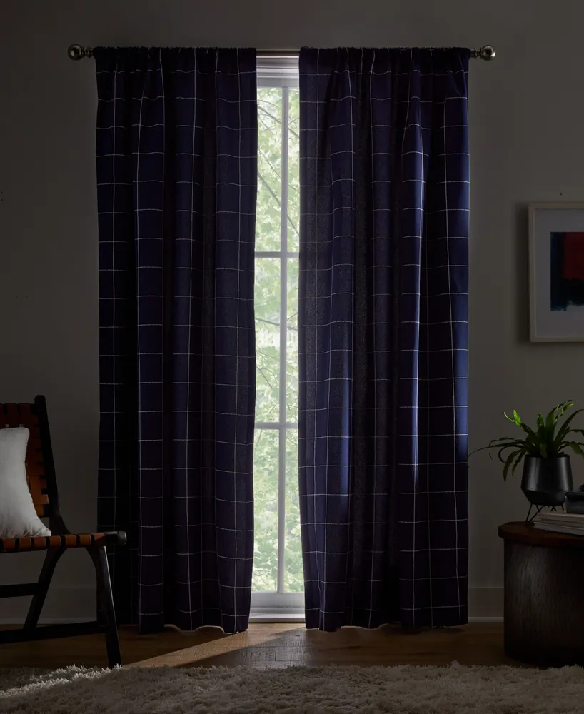Tommy Hilfiger Big Check Pole Top Blackout 2-Piece Curtain Panel