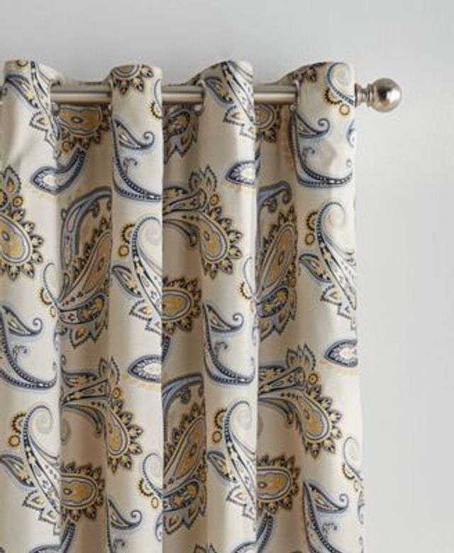 Tommy Hilfiger Vilette Paisley Grommet Room Darkening 2 Piece Curtain Panel Collection