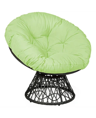 Rattan Papasan Chair Ergonomic Chair 360-degree Swivel