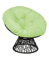 Rattan Papasan Chair Ergonomic Chair 360-degree Swivel