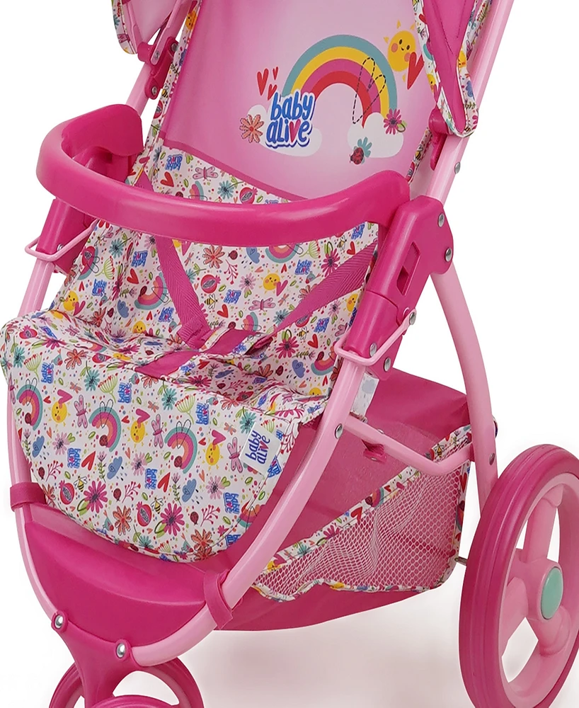 Baby Alive Pink And Rainbow Doll Jogging Stroller
