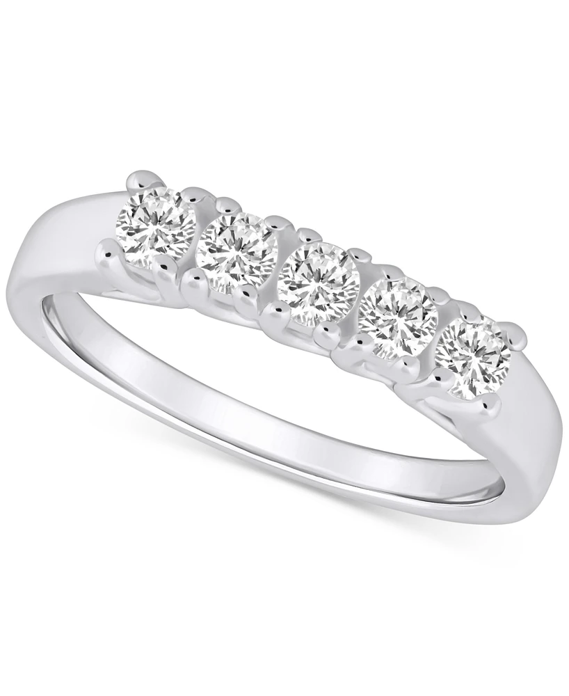 Diamond Five Stone Wedding Band (1/2 ct. t.w.) 14k Gold