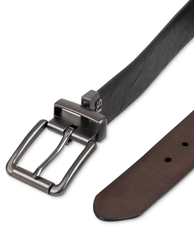 Levi's Men's Plaque Buckle Reversible Stretch Belt