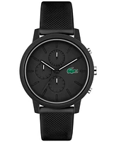 Lacoste Men's L 12.12. Chrono Black Silicone Strap Watch 43mm