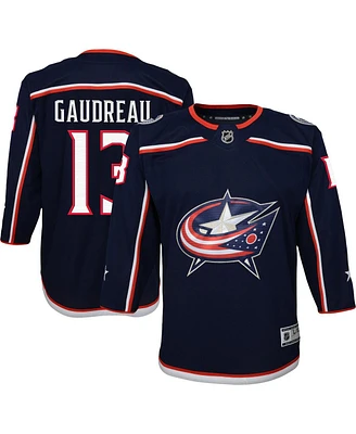 Big Boys and Girls Johnny Gaudreau Navy Columbus Blue Jackets 2022/23 Premier Player Jersey