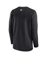 Men's Nike Black Colorado Rockies Authentic Collection Game Time Performance Half-Zip Top
