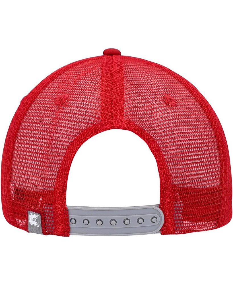 Men's Colosseum Gray, Crimson Indiana Hoosiers Love Fern Trucker Snapback Hat