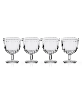 Fitz and Floyd Beaded 14-oz Wine Goblets 4-Piece Set