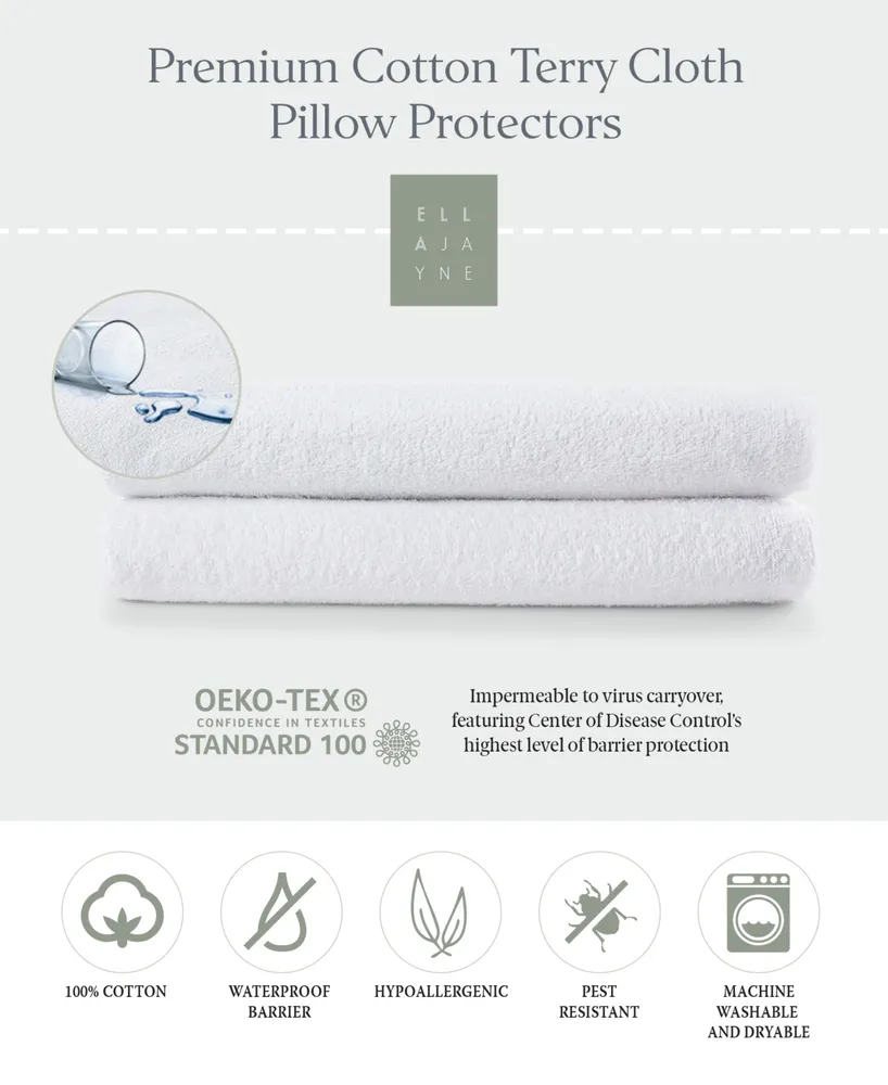 Ella Jayne Terry Cloth Water Proof 2-Pack Pillow Protectors