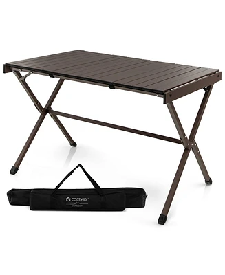 4-6 Person Portable Aluminum Camping Table Lightweight Roll Up Table