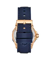 Stuhrling Men's Legacy Blue Rubber , Blue Dial , 50mm Round Watch