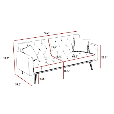 Convertible Folding Futon Sofa Bed, Sleeper Sofa Couch For Compact Living Space