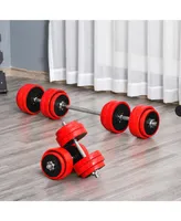 Soozier 66 lb. 2-in-1 Dumbbell Barbell Set Made for Tight Grip