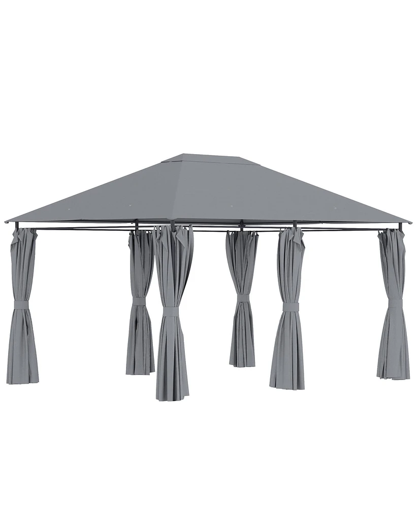 Outsunny 10' x 13' Patio Gazebo, Canopy with 6 Sidewalls,