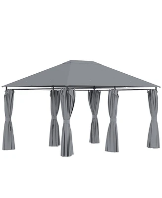 Outsunny 10' x 13' Patio Gazebo, Canopy with 6 Sidewalls,