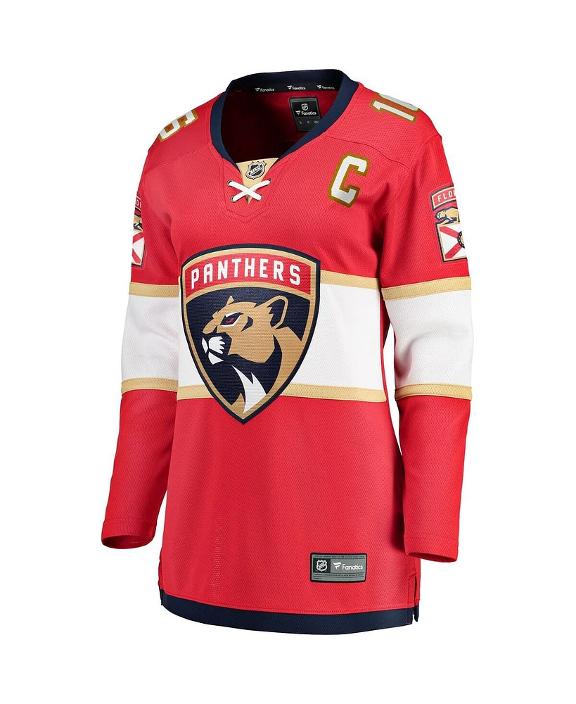 Women's Fanatics Aleksander Barkov Red Florida Panthers Home Captain Premier Breakaway Player Jersey