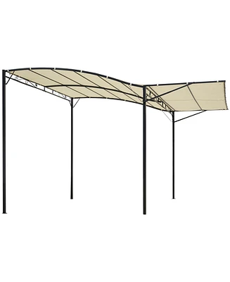 Outsunny 10' x 8' Patio Awning & Gazebo, Extendable Steel Sun Shade,