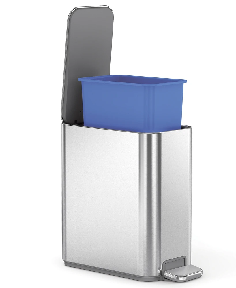 simple human 5 Liter Slim Bathroom Trash Can with Liner Pocket