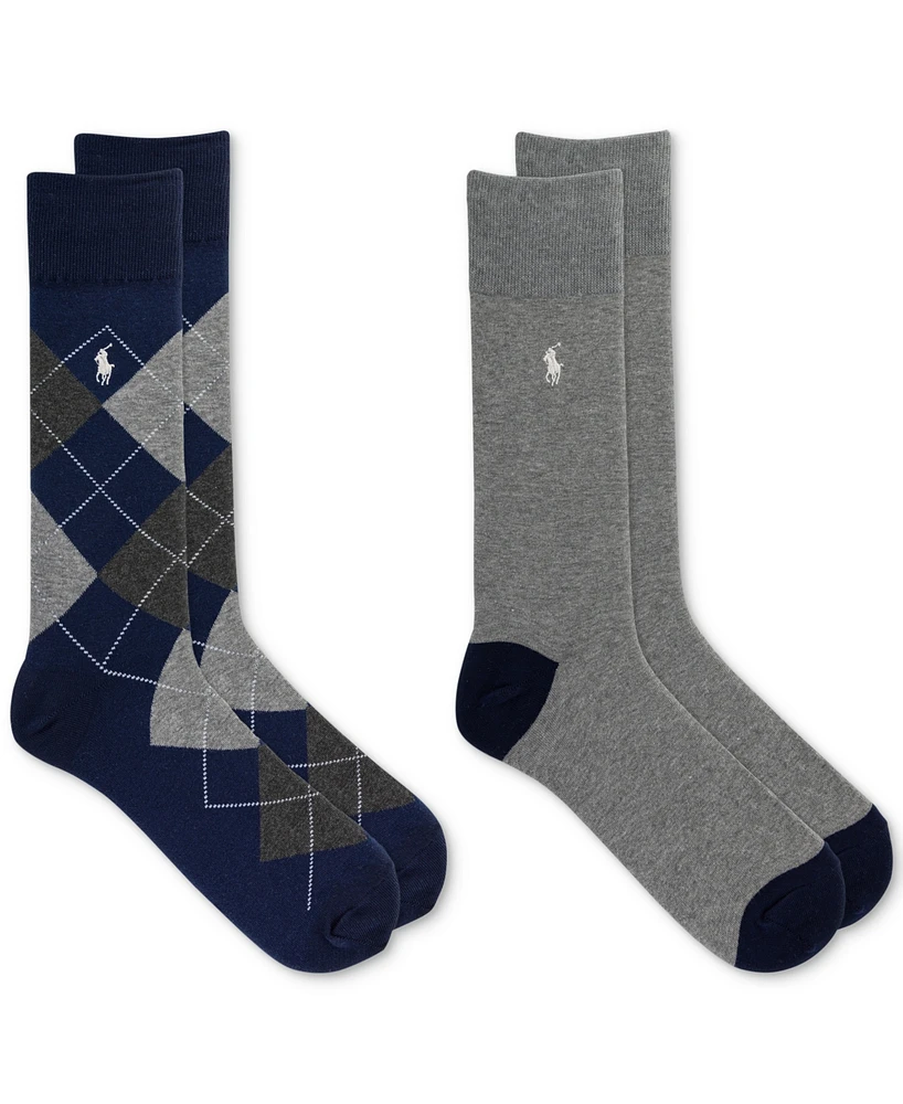 Polo Ralph Lauren Men's Argyle Slack Socks, 2-Pack