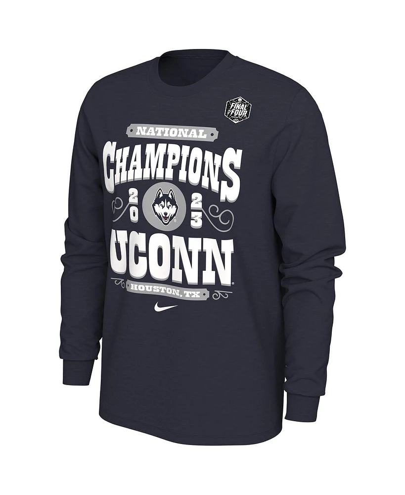 Men's Nike Navy UConn Huskies 2023 Ncaa Basketball National Champions Celebration Long Sleeve T-shirt