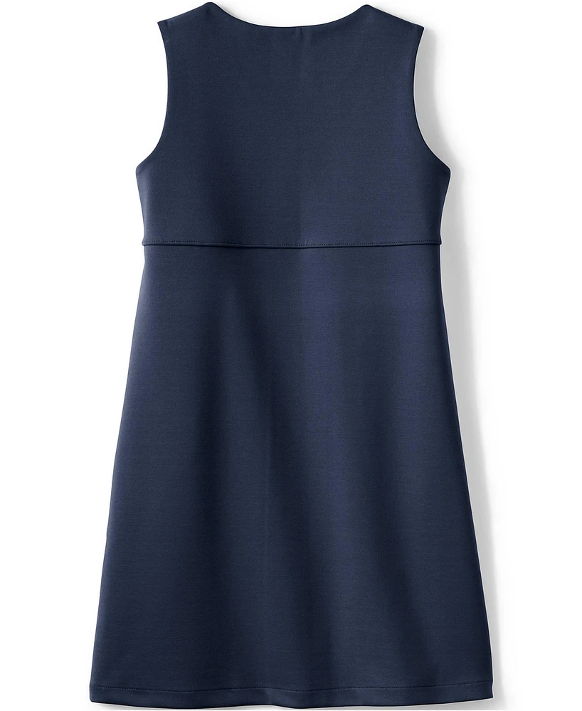 Lands' End Big Girls Ponte Pleat Jumper Top of Knee