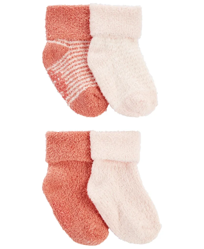 Carter's Baby Girls Foldover Chenille Socks, Pack of 4