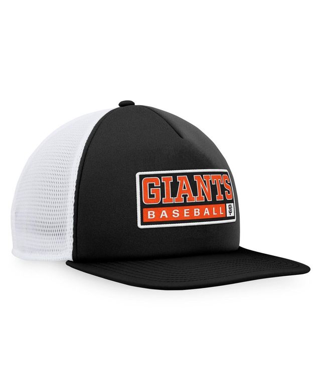 Men's Majestic Black, White San Francisco Giants Foam Trucker Snapback Hat