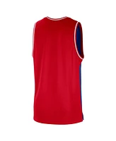 Men's Nike Royal, Red Philadelphia 76ers Courtside Versus Force Split Dna Performance Mesh Tank Top